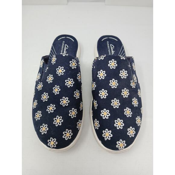 Clarks Shoes Womens 8 W Breeze Shore Mule Floral Print Slip On Comfort 61455971 - Picture 1 of 6